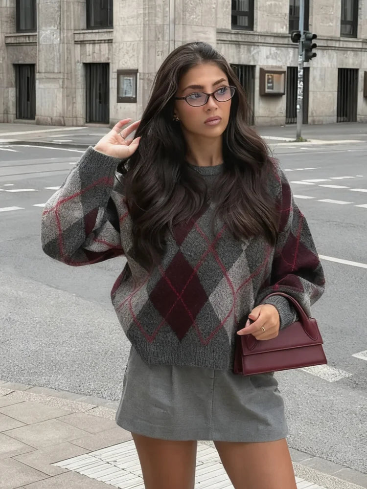Ardwell | Men’s Argyle Cotton Blend Knit Sweater
